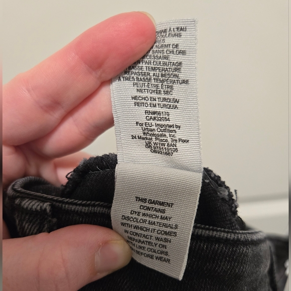 We The Free Free People Womens Charcoal Raw Hem High Rise Skinny Jeans - size 25 - Picture 5 of 6